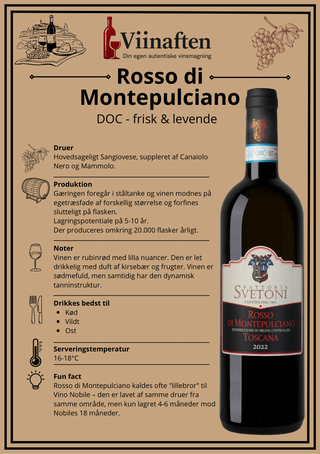 Vinkort: Rosso di Montepulciano