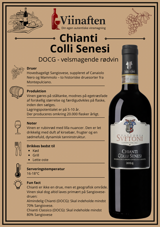 Vinkort: Chianti Colli Senesi