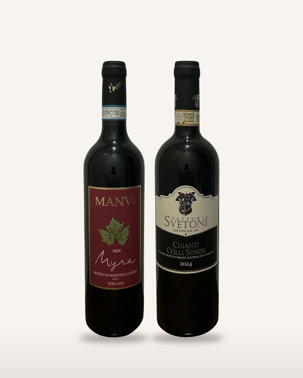 Dateaften – Myra mod Chianti, vinkasse med 2 vine